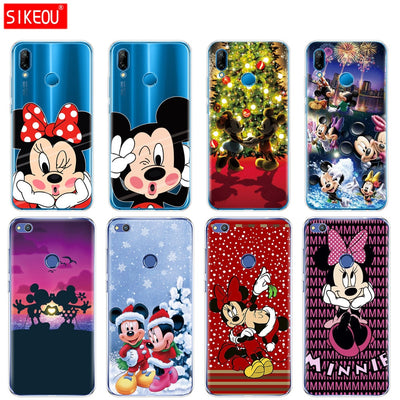 Silicone Cover Phone Case For Huawei P20 P7 P8 P9 P10 Lite Plus Pro 2017 p smart 2018 Mickey Minnie