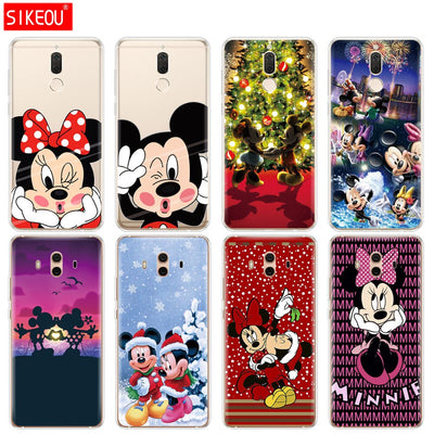 Silicone Cover phone Case for Huawei mate 7 8 9 10 pro LITE Mickey Minnie