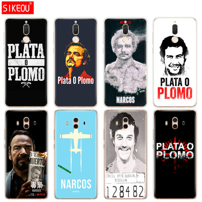 Silicone Cover phone Case for Huawei mate 7 8 9 10 pro LITE Plata O Plomo Narcos Pablo